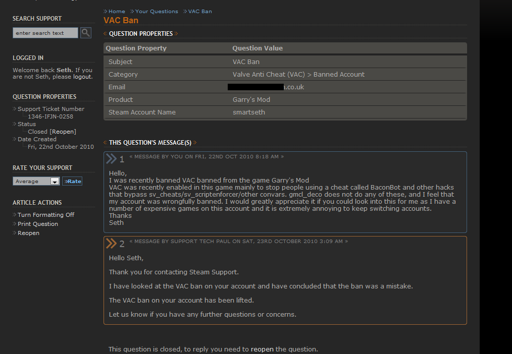 Petition · Steam VAC Bans lifted after a year ·